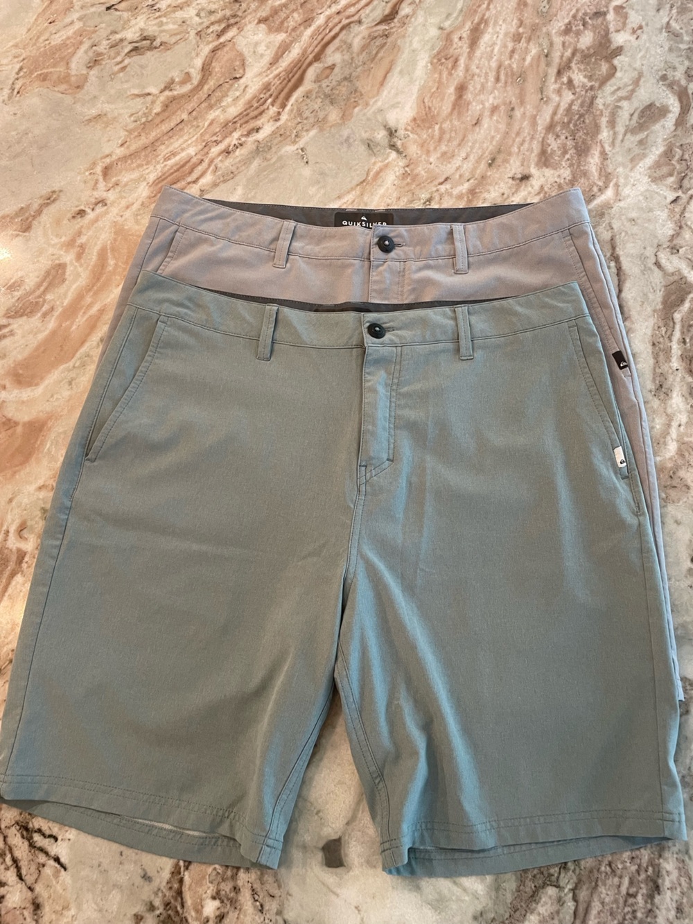 Quiksliver Mens Amphibian Shorts Bundle of two Size 36 4 way stretch Gray Green